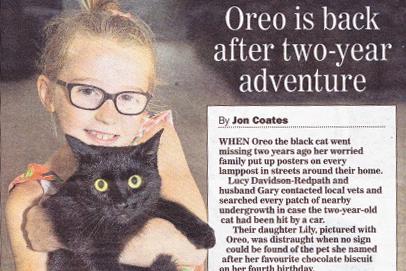 Oreo is back after two-year adventure
